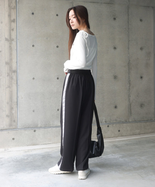 【S・Mサイズ展開】２ＷＡＹセンタープレスサイドラインパンツ