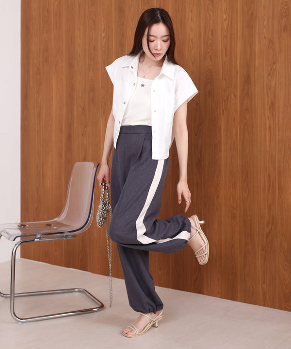 【S・Mサイズ展開】２ＷＡＹセンタープレスサイドラインパンツ