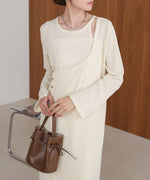 【低身長さん向けサイズあり】レイヤードデザインカットワンピース