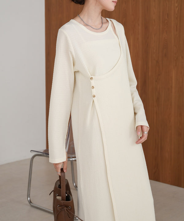 【低身長さん向けサイズあり】レイヤードデザインカットワンピース