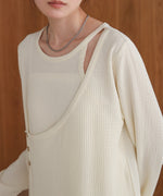 【低身長さん向けサイズあり】レイヤードデザインカットワンピース