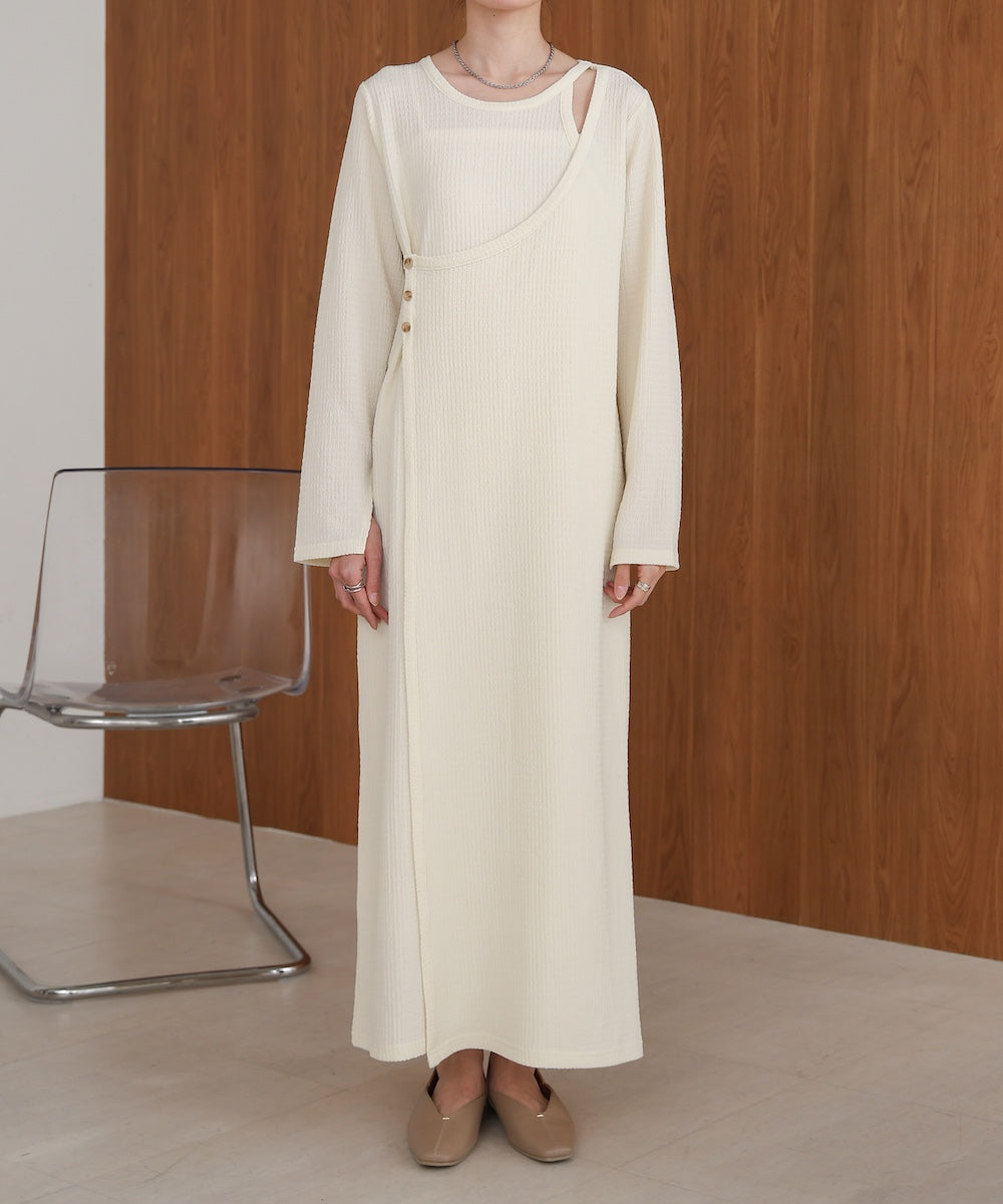 【低身長さん向けサイズあり】レイヤードデザインカットワンピース