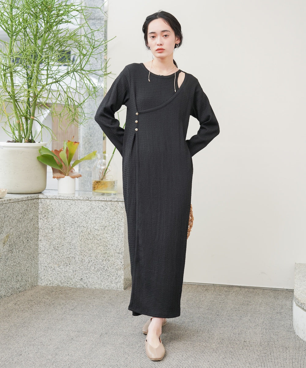 【低身長さん向けサイズあり】レイヤードデザインカットワンピース