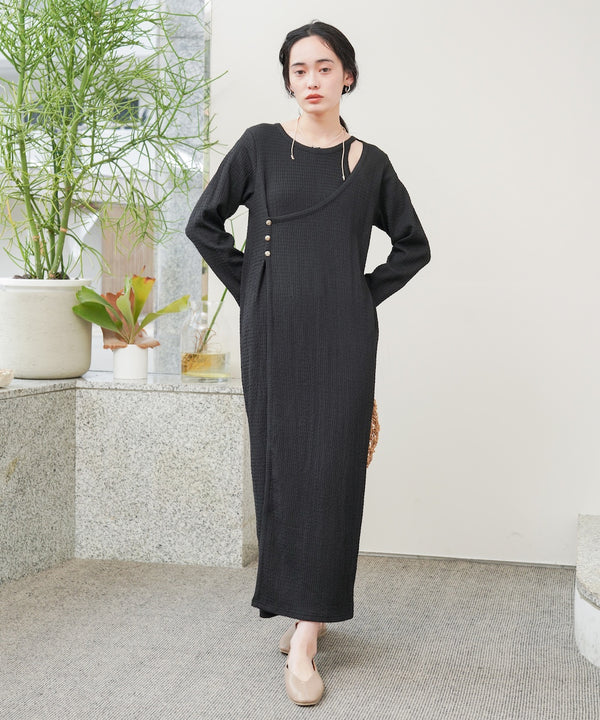 【低身長さん向けサイズあり】レイヤードデザインカットワンピース