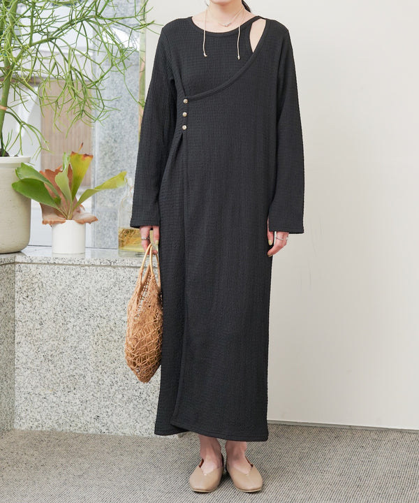 【低身長さん向けサイズあり】レイヤードデザインカットワンピース