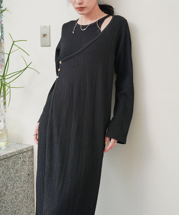 【低身長さん向けサイズあり】レイヤードデザインカットワンピース