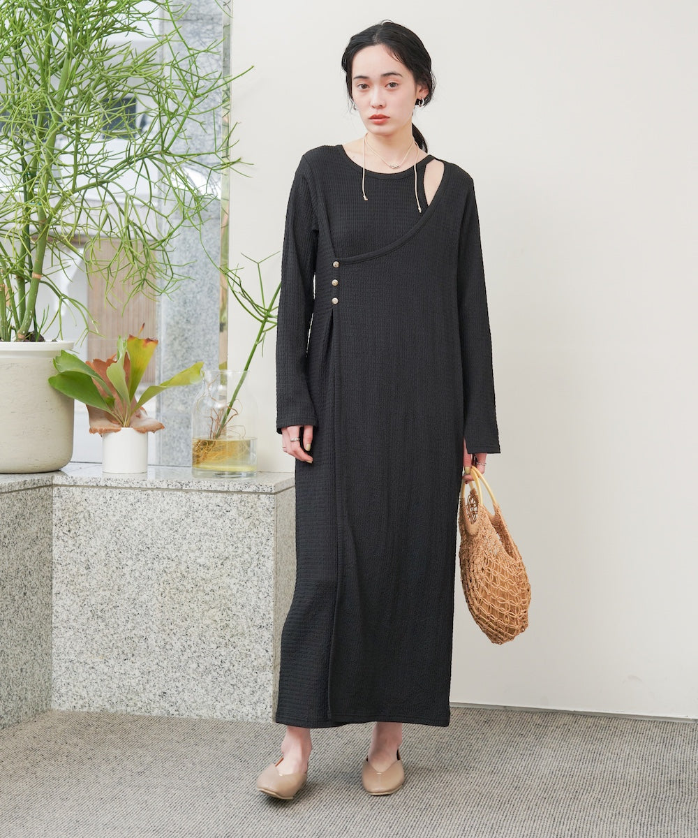 【低身長さん向けサイズあり】レイヤードデザインカットワンピース