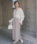 ギャザーキャンディースリーブブラウス