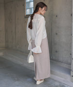 ギャザーキャンディースリーブブラウス