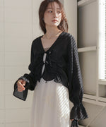 ギャザーキャンディースリーブブラウス