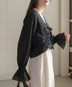 ギャザーキャンディースリーブブラウス