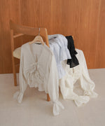 ギャザーキャンディースリーブブラウス