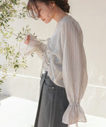 ギャザーキャンディースリーブブラウス