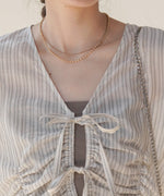 ギャザーキャンディースリーブブラウス