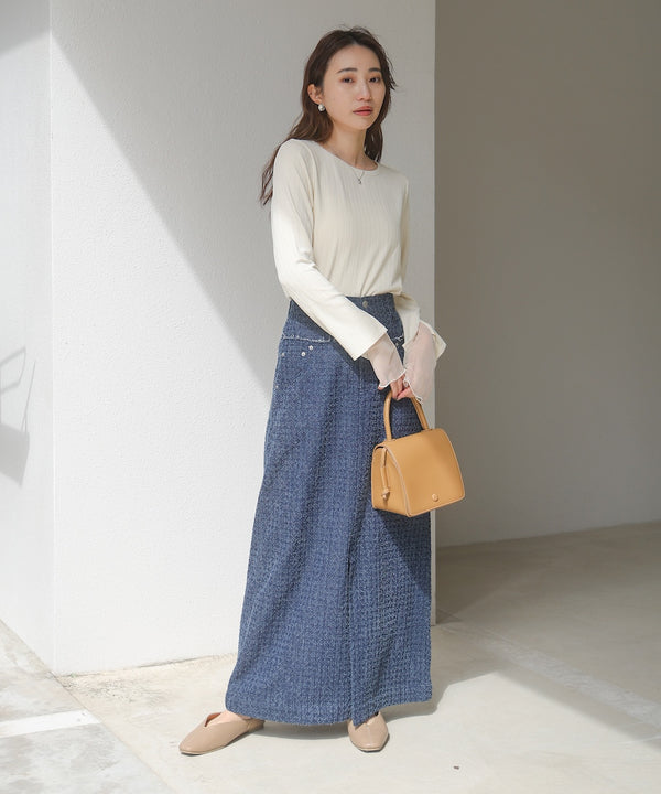 袖スリットチュールカットトップス