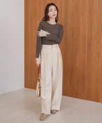 袖スリットチュールカットトップス