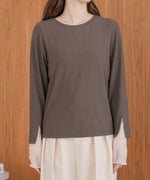 袖スリットチュールカットトップス