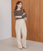 袖スリットチュールカットトップス