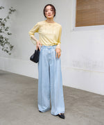 【S・M・Lサイズ展開】タック入りデニムパンツ