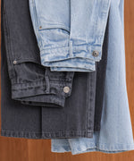 【S・M・Lサイズ展開】タック入りデニムパンツ