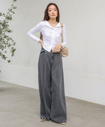 【S・M・Lサイズ展開】タック入りデニムパンツ