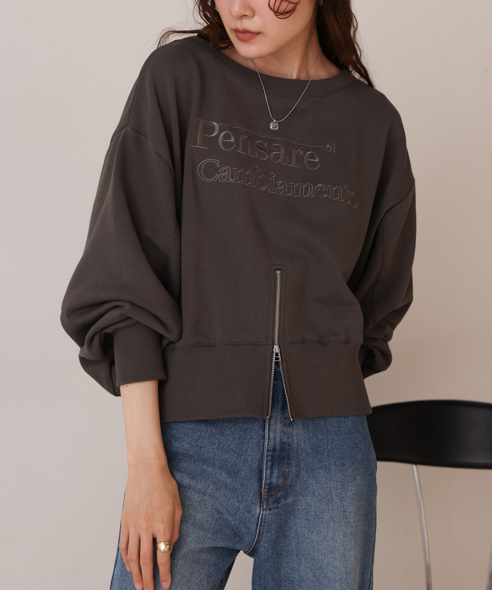 前後２WAYロゴジップスウェットトップス