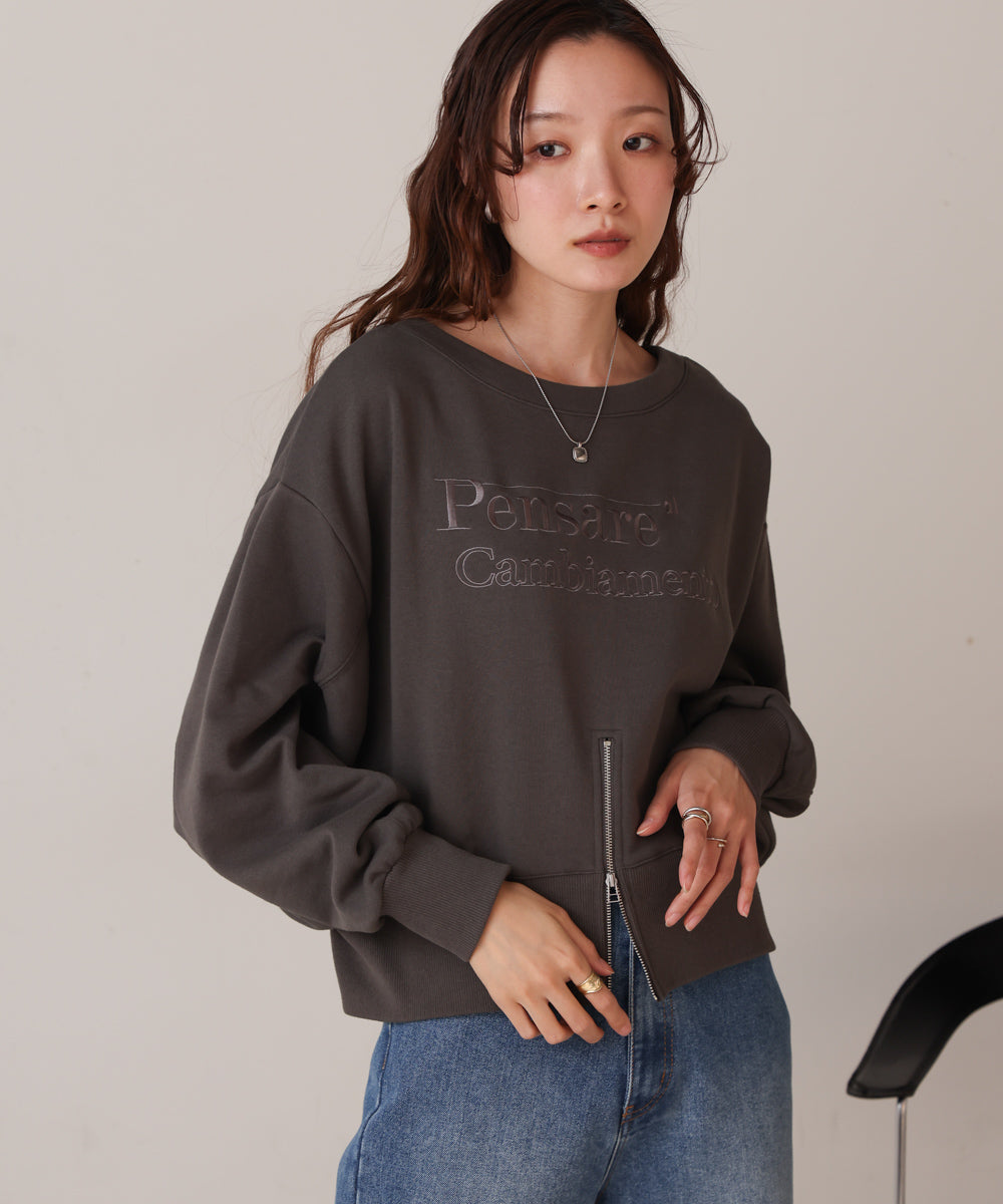 前後２WAYロゴジップスウェットトップス