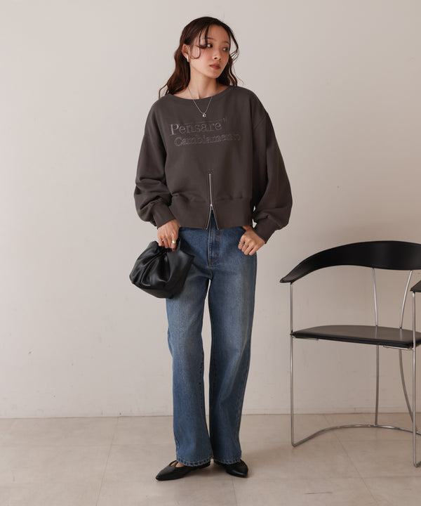 前後２WAYロゴジップスウェットトップス