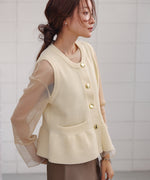 ペプラムスポンディッシュニットベスト