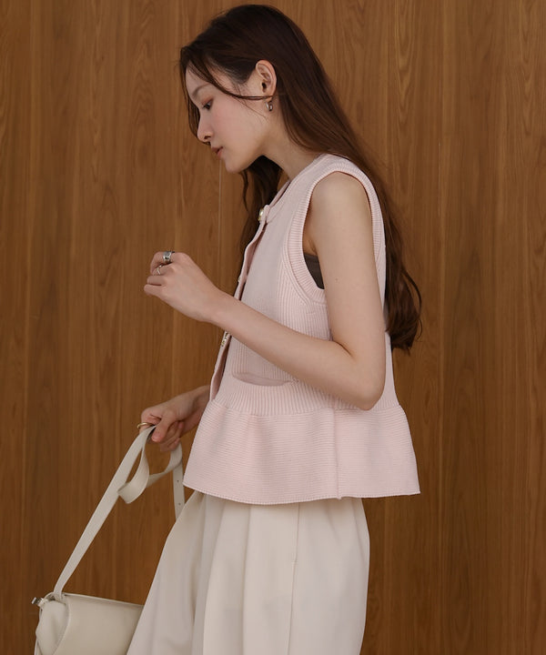 ペプラムスポンディッシュニットベスト