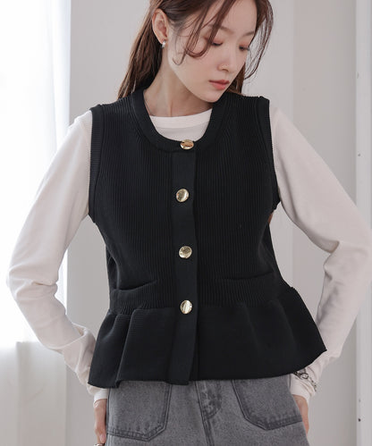 peplum spondish knit vest