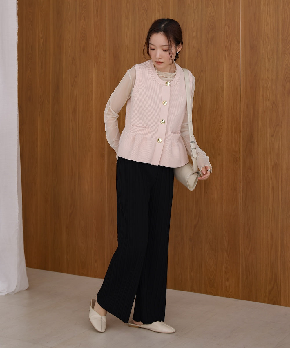 ペプラムスポンディッシュニットベスト