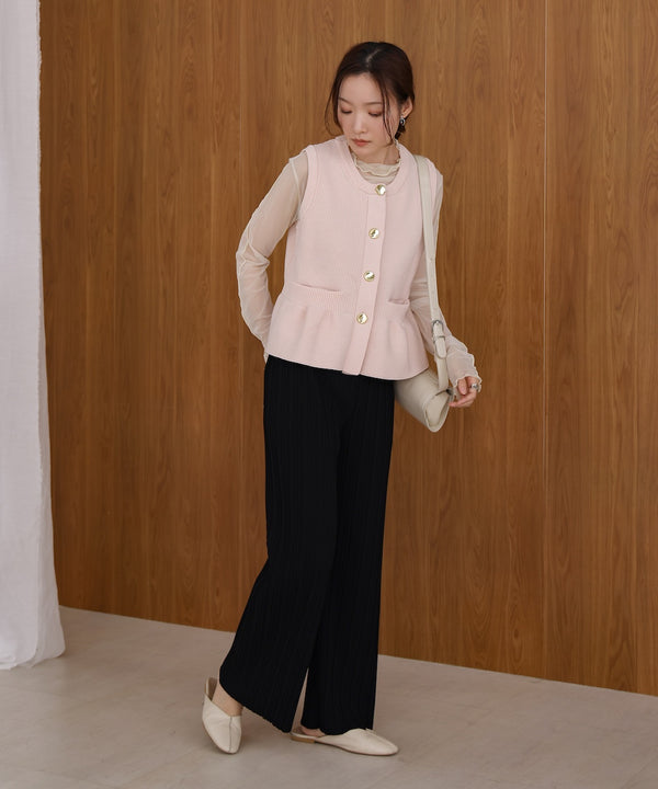 ペプラムスポンディッシュニットベスト