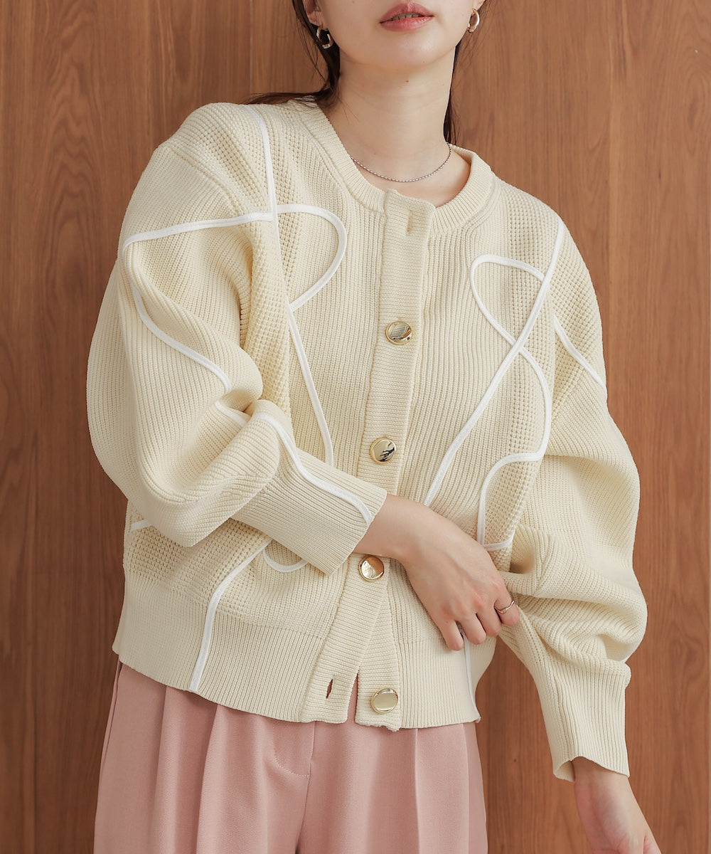 wave line spondish knit cardigan