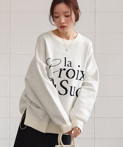 logo knit pullover