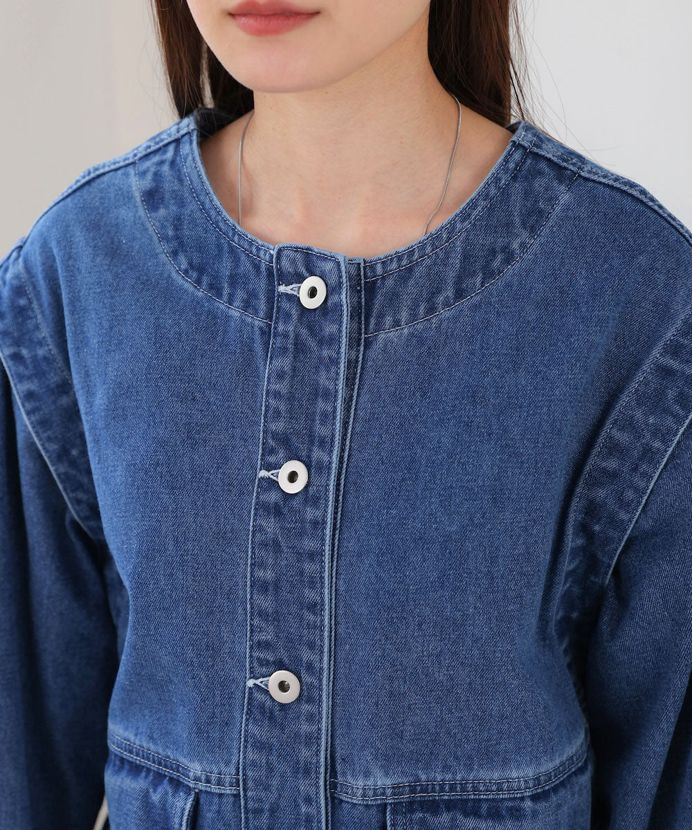 2way removable sleeve denim jacket