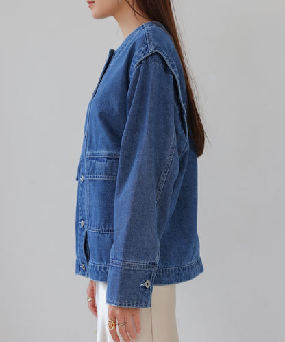 2way removable sleeve denim jacket