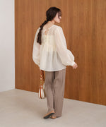 前後2WAY袖ボリュームリボンブラウス