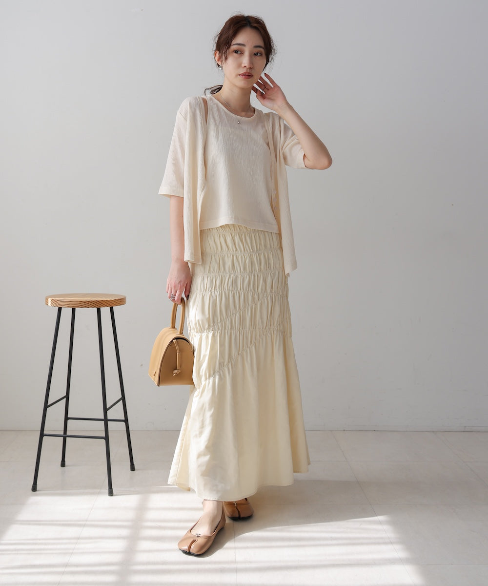 フェイクレイヤードカーディガントップス