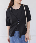 フェイクレイヤードカーディガントップス