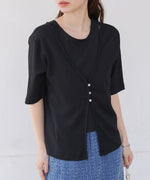 フェイクレイヤードカーディガントップス