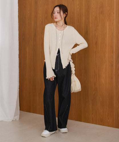 hemmellow slit cardigan