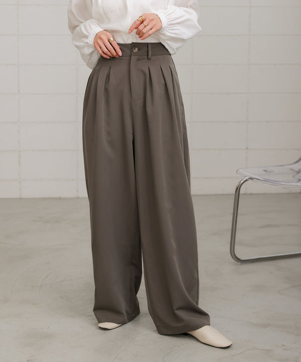 【S・Mサイズ展開】フロントタックワイドパンツ