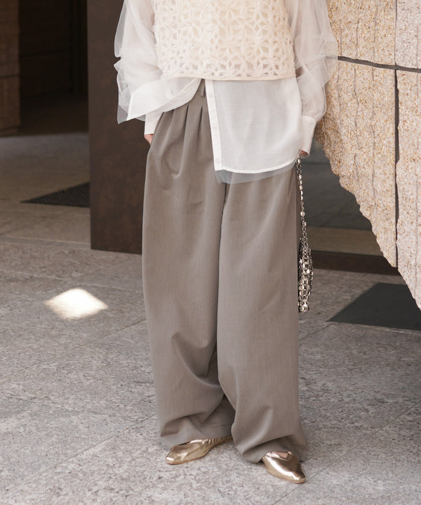 【S・Mサイズ展開】フロントタックワイドパンツ