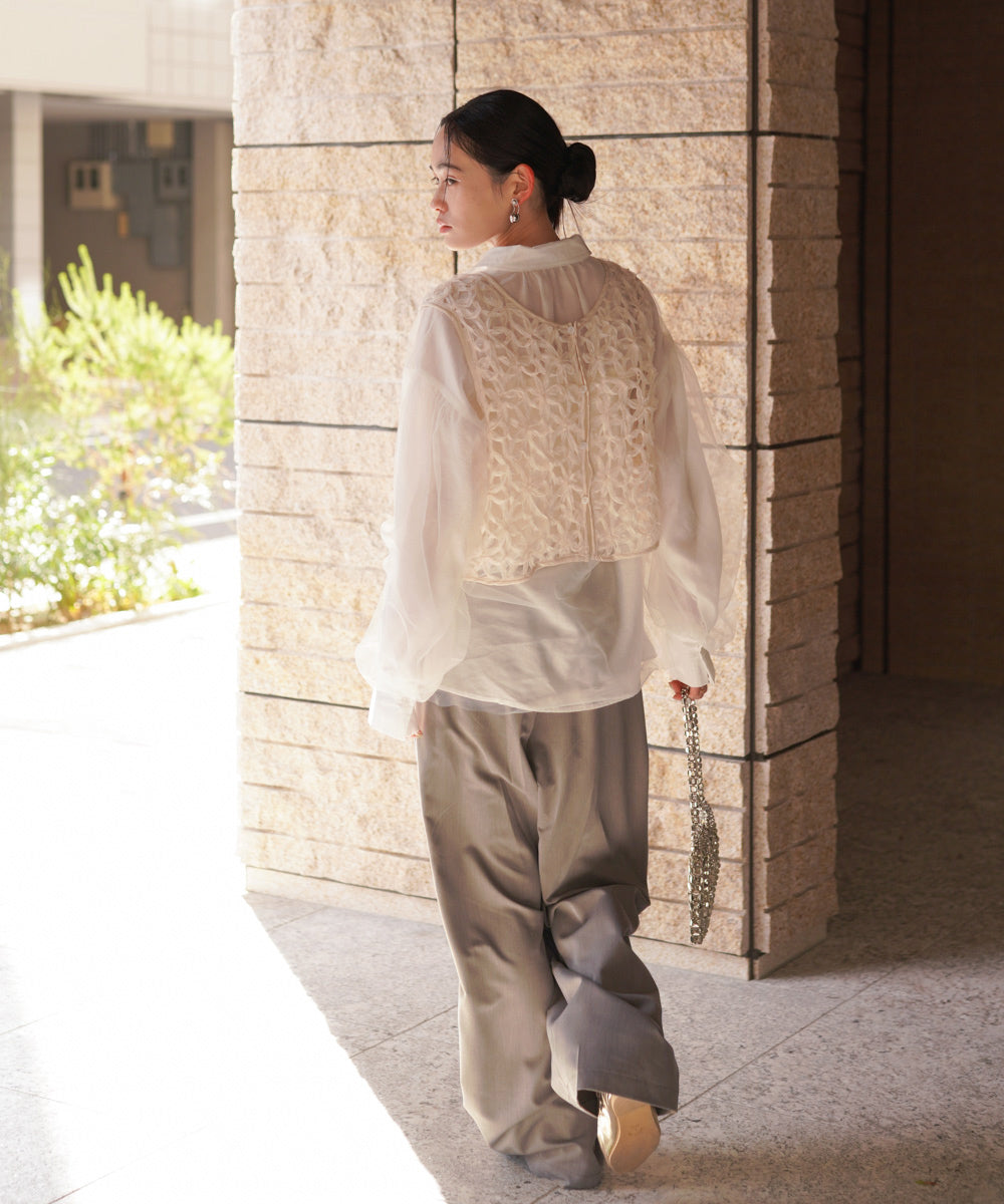 【S・Mサイズ展開】フロントタックワイドパンツ