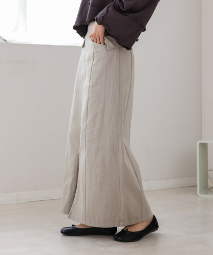 I-line slit denim skirt