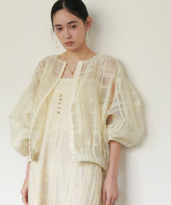 シアーチェックブルゾン