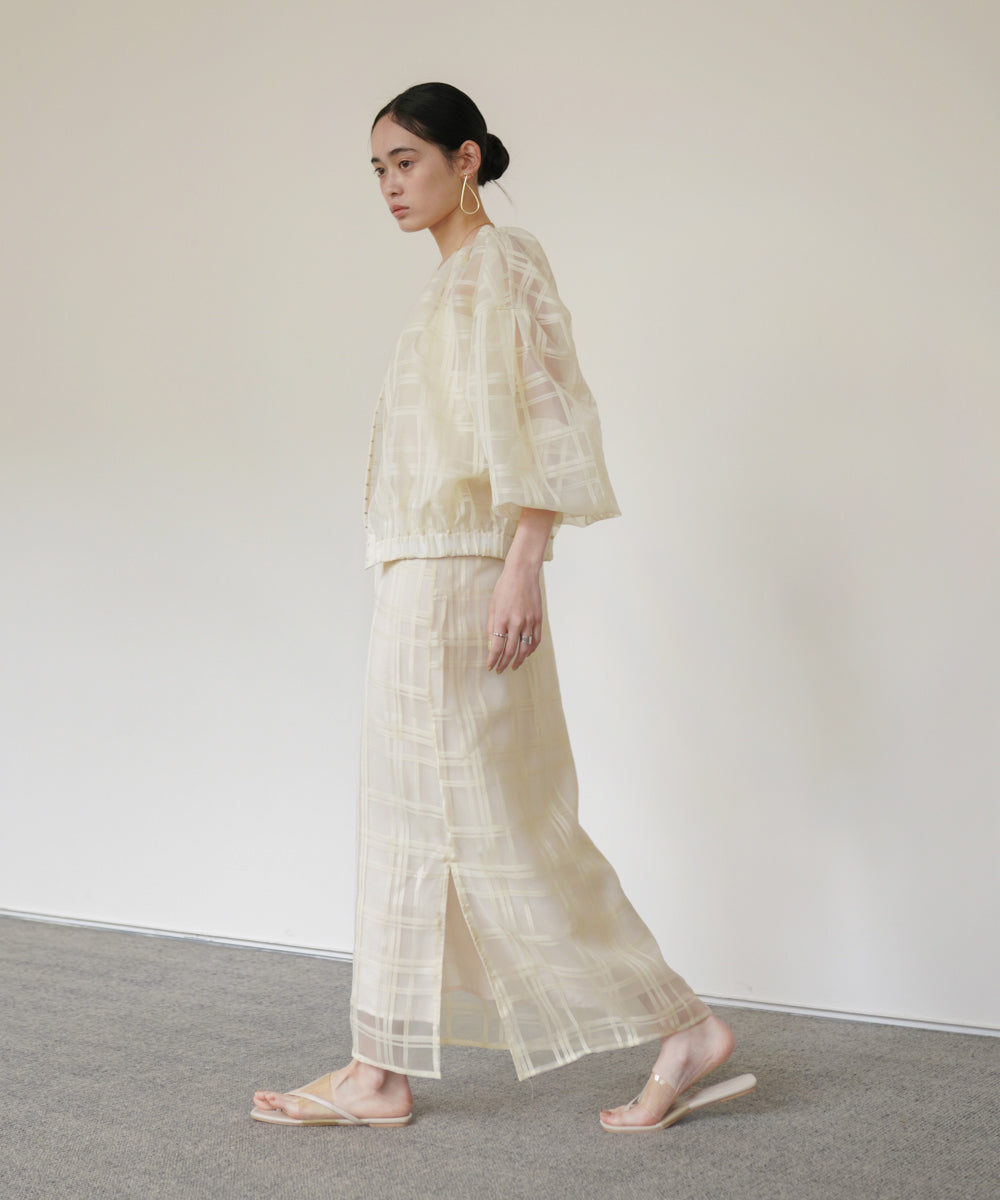 シアーチェックブルゾン