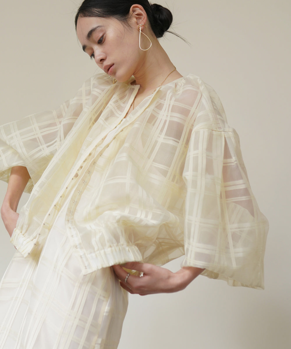 シアーチェックブルゾン