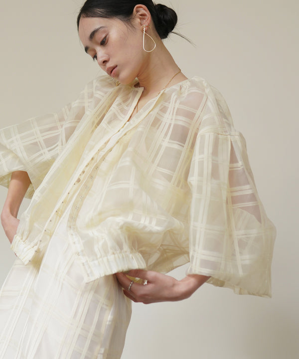 シアーチェックブルゾン